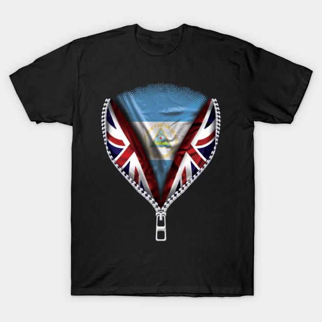 Nicaraguan Flag  Nicaragua Flag zipped British Flag - Gift for Nicaraguan From Nicaragua T-Shirt by Country Flags